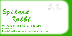 szilard kolbl business card