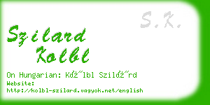 szilard kolbl business card